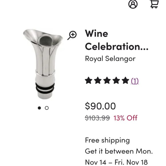 NIB Royal Selangor Gift Boxed Wine Bottle Coaster & Pourer Set - Picture 16 of 16